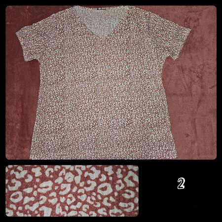 Shirt, Leoprint, altrosa-weiss, XL, NEU