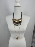 Paire de colliers doré / strass
