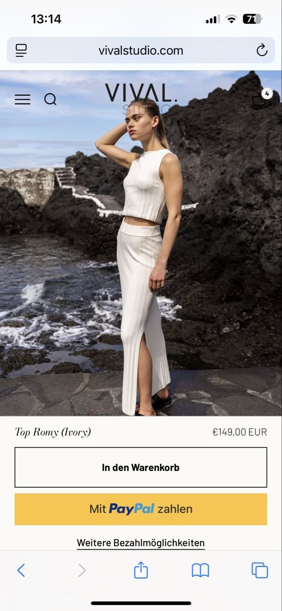 Top: Vival Studio Top Romy, Ivory - Gr. M – Usato da Andwil SG venduto da nin_y2zm 1