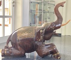Holz Elefant, Deko, Handarbeit, Top! 100 x 90 cm, 45 Kg