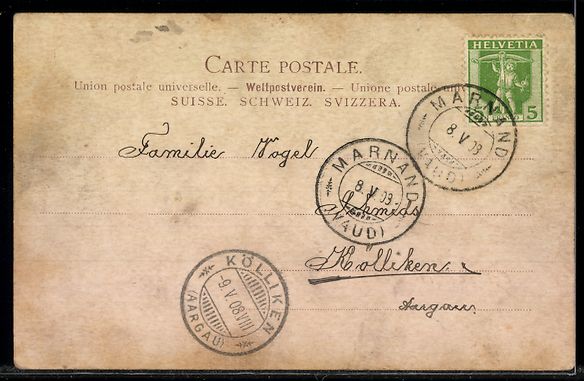 Cartoline postali: AK Granges-Marnand, L'Église, 1908 – Usato da Berlin venduto da bartko-reher 1