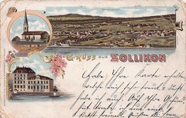 Gruss aus Zollikon, Litho gelaufen 1898
