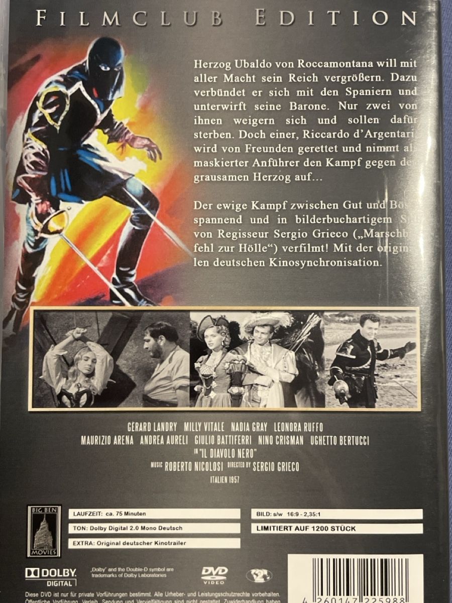 Alle DVDs: Der schwarze Teufel (1957) – Gebraucht aus Waldenburg von Mimily33 1