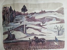 Felix Hoffmann (1911–1975) Winterlandschaft Lithographie