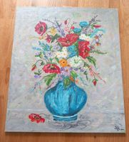 Gemälde Öl auf Leinen /bunter Blumenstrauss