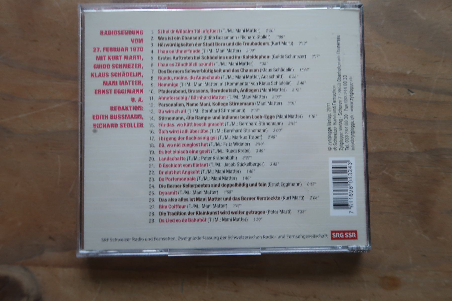 CDs: MANI MATTER - UND DIE ANFÄNGE DES BERNER CHANSONS - CD – Gebraucht aus Basel von Patiscat 1