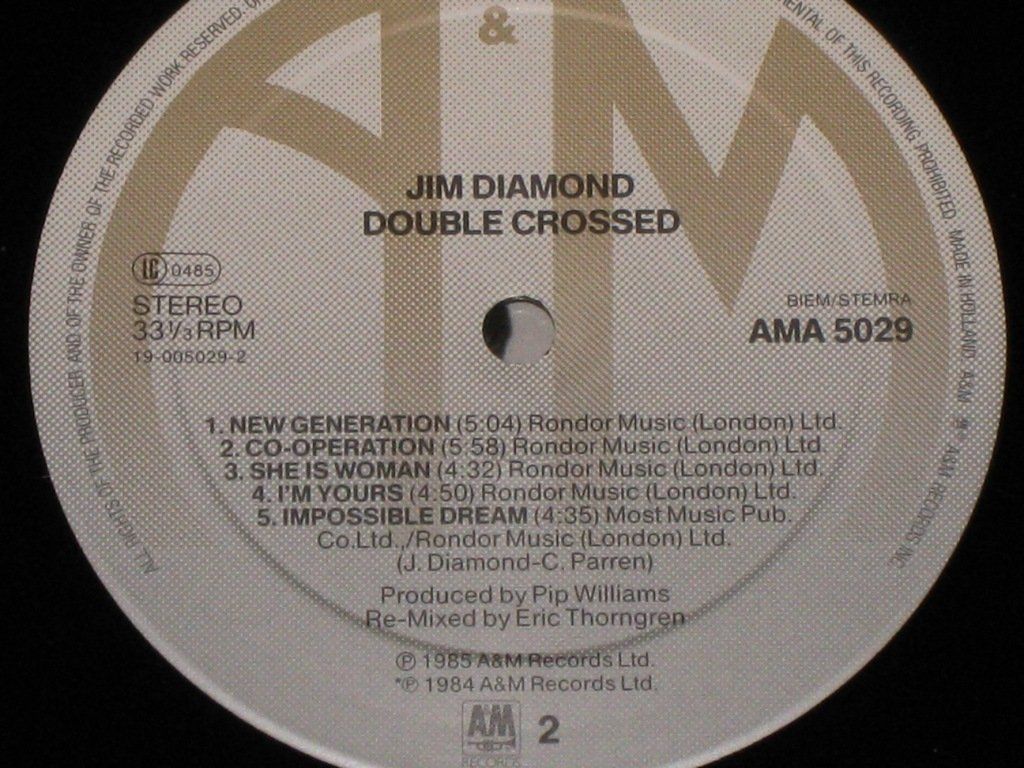 Vinyles: LP - JIM DIAMOND - DOUBLE CROSSED – D'occasion à Steckborn par Quo7 2