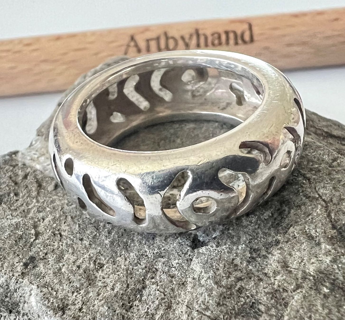 Anelli: Designer Silberring 925 mit Ornament-Durchbruch Gr. 53 – Usato da Ruswil venduto da artbyhand