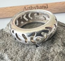 Designer Silberring 925 mit Ornament-Durchbruch G53 massiv