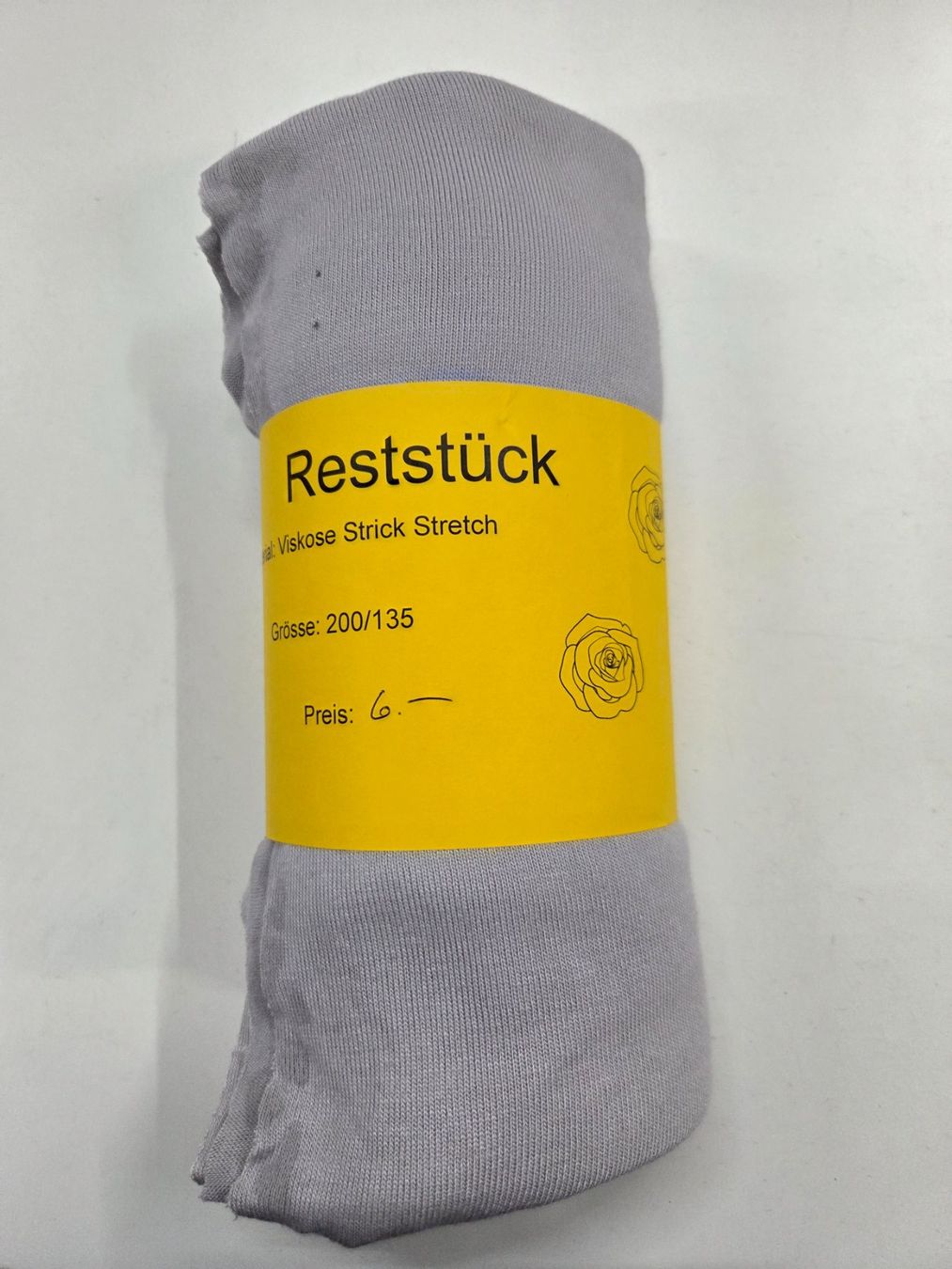 Stoffe: Reststück Viskose Strick Stretch hellgrau – Neu (gemäss Beschreibung) aus Affoltern am Albis von Hanigufo