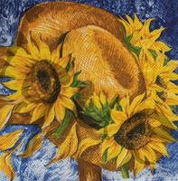Serviette hut mit sonnenblumen (rar)