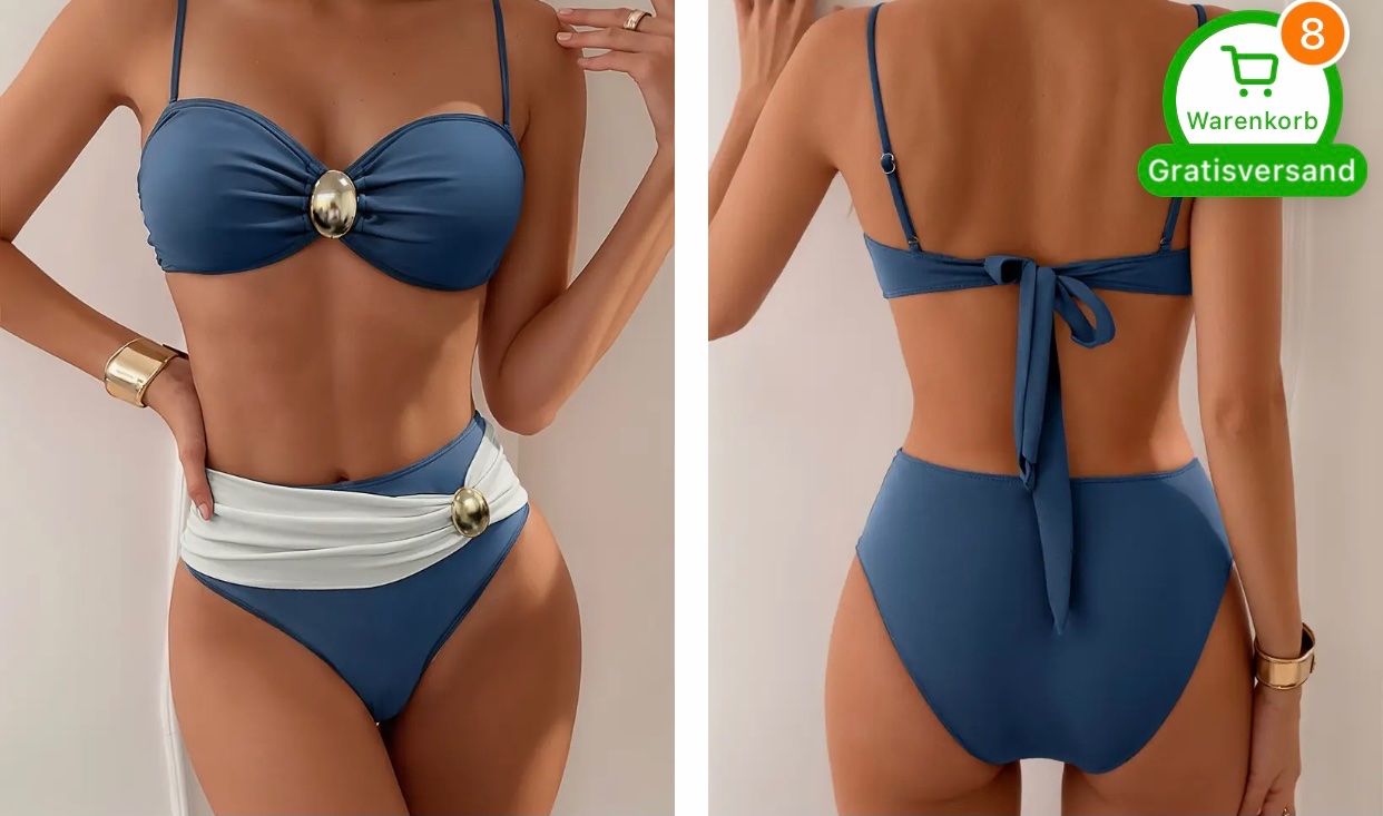 Costumi da bagno & Bikini: Neuer dunkelblauer Sommer Bikini, Grösse XL – Nuovo (secondo la descrizione) da Dübendorf venduto da nela123