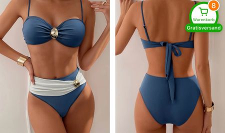 Neuer dunkelblauer Sommer Bikini, Grösse XL