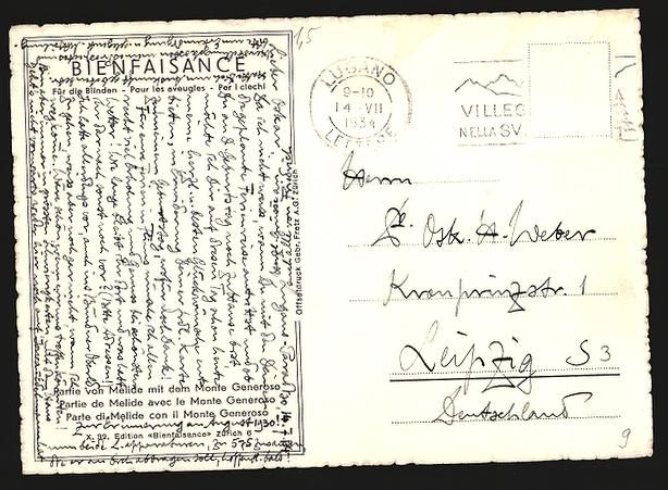 Cartoline postali: Melide, Ortspartie mit dem Monte Generos – Usato da Berlin venduto da bartko-reher 1