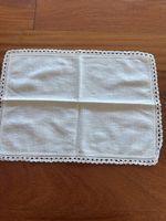 12 vintage  Linen placemat with Crochet Border - Charming!
