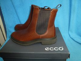 ECCO BOOTS BRAUN GR 41 NEU MIT KARTON BRAUN LEDER SCHLUPF