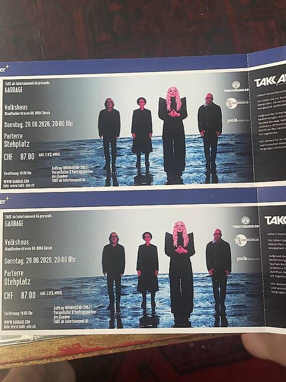 Biglietti: 2 tickets GARBAGE heute im Volkshaus – Usato da Winterthur venduto da scheidegger1986