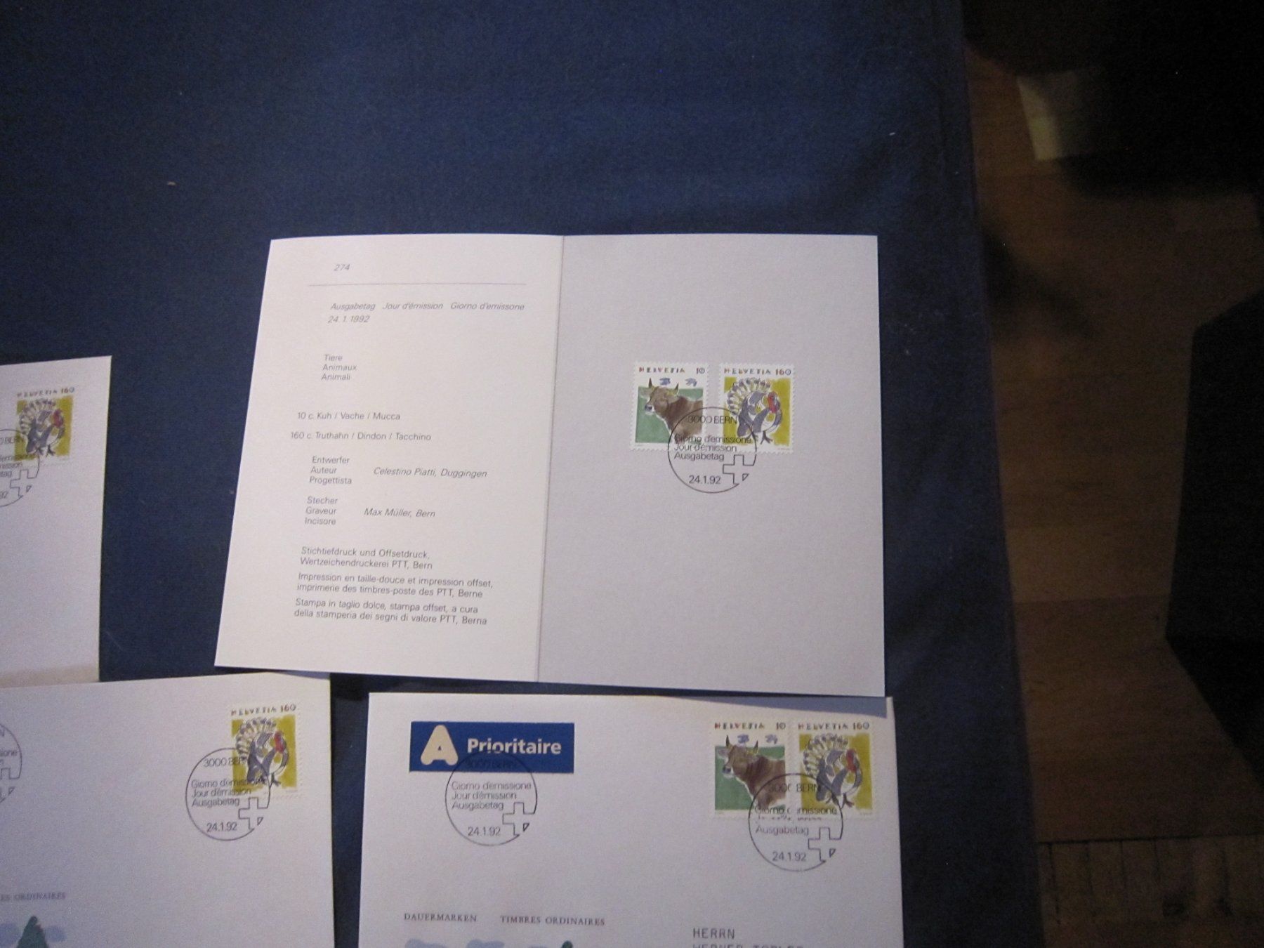 Tutti i francobolli: CH 1992 FDC Serie einzeln /4er 1xAdresse mit AK Stempel – Usato da Gordola venduto da Polentaefung 1