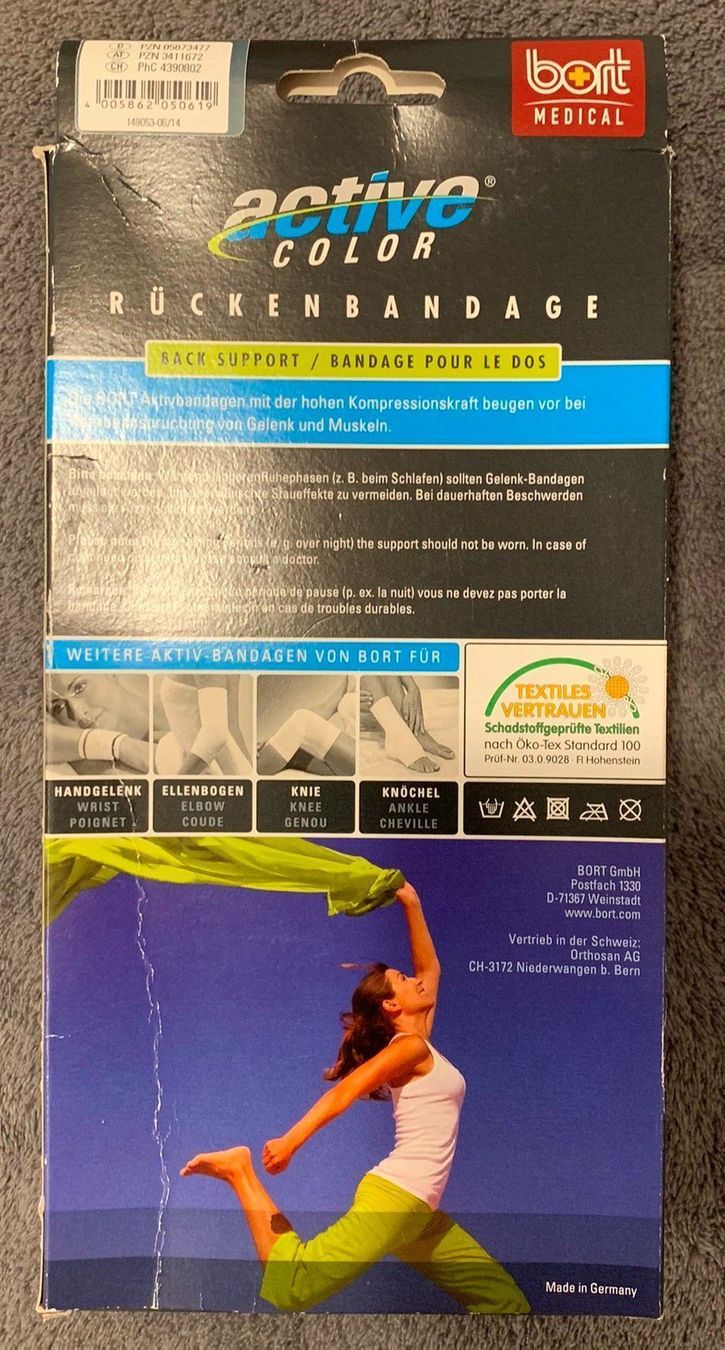Attrezzature mediche: Rückenbandage M 80-95cm – Nuovo e nell'imballaggio originale da Lodrino venduto da mediwell 1