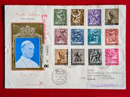 VATIKAN MENSCH UND ARBEIT SATZ R-FDC EXPRESS ZUG 1966