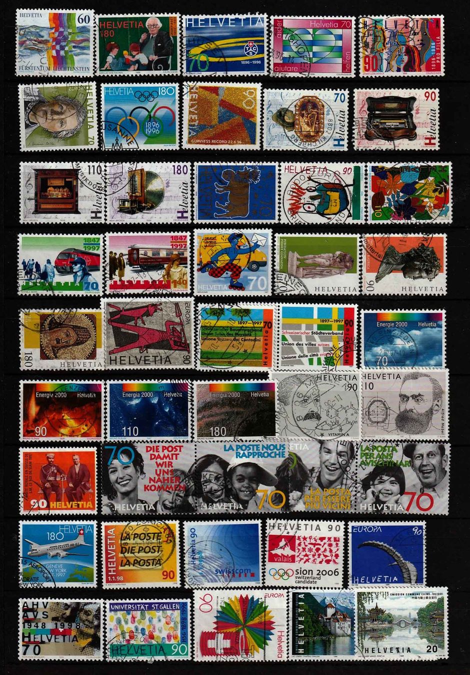 Alle Briefmarken: 1996 - 1998  Schweizer Werbemarken – Gebraucht aus Arlesheim von gaugi43