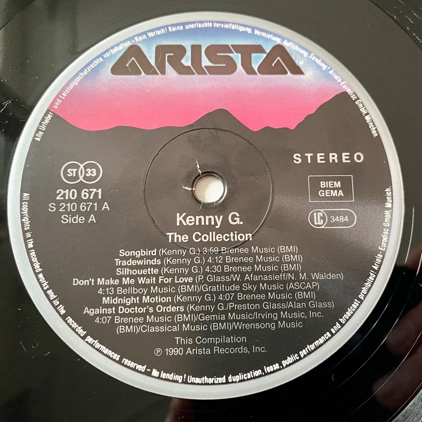 Schallplatten: Kenny G - The Collection - Germany 1990 – Gebraucht aus Fällanden von BasilFawlty 3