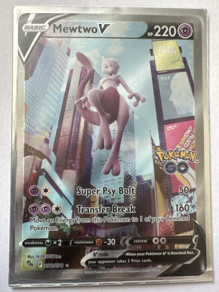 Cartoline: Mewtwo V Full Art Holo 072/078 – Nuovo (secondo la descrizione) da Binningen venduto da NM55108