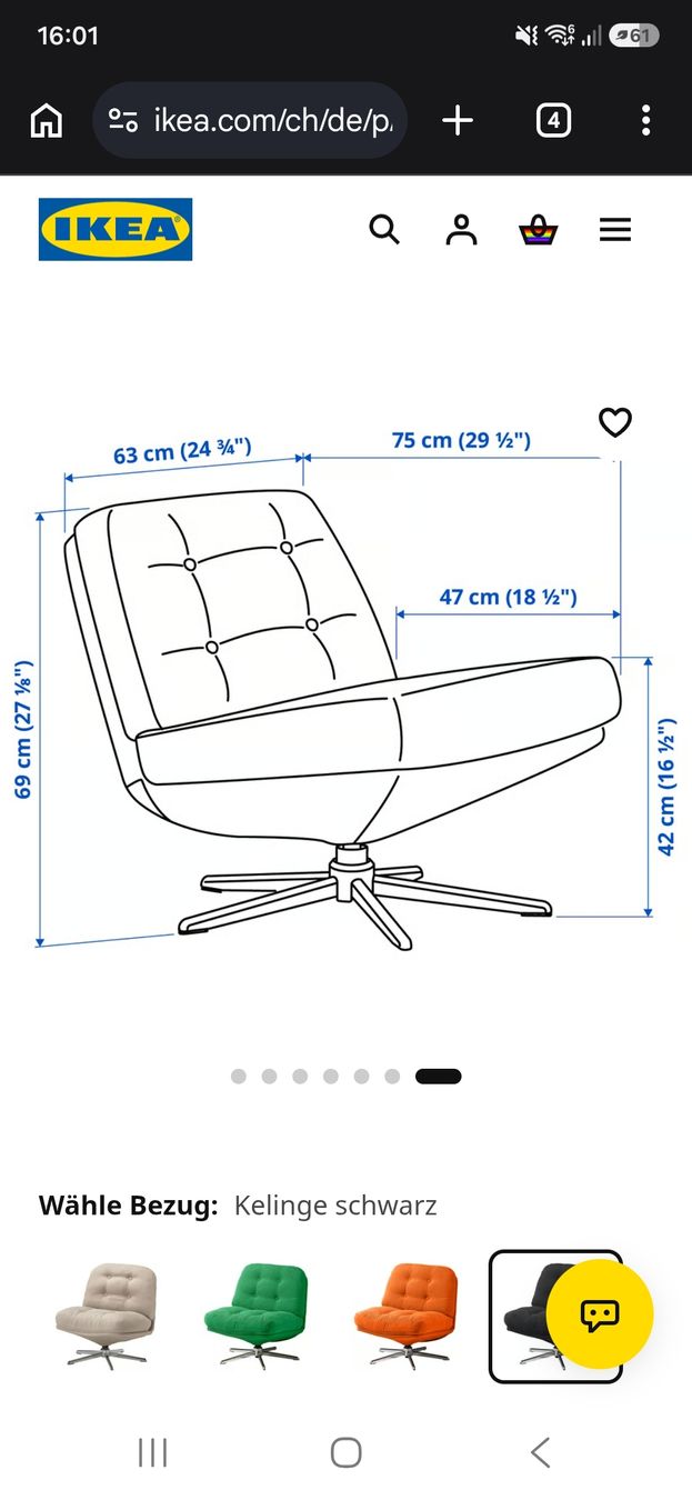 Ikea Sessel: Drehsessel schwarz – Gebraucht aus Küssnacht am Rigi von sar_89qy 2