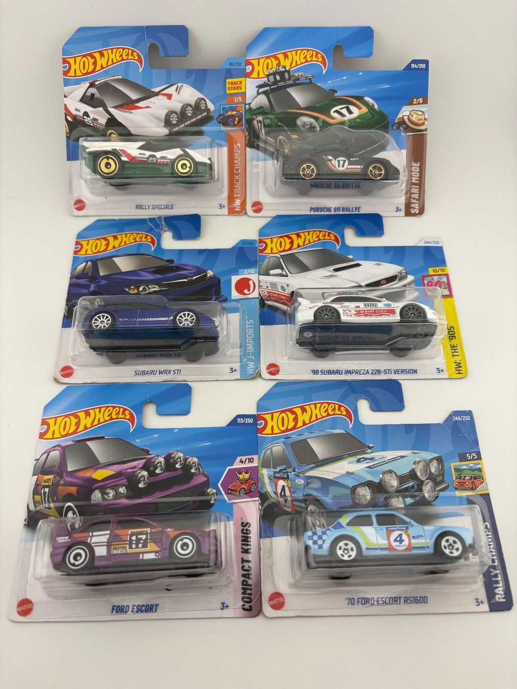 Hot Wheels Modellautos: 6 Hot Wheels Rally Cars Porsche, Subaru, Ford Escort Mix 30 – Neu (gemäss Beschreibung) aus Flawil von HeisseReifen