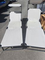 2 Liegestühle mit Sonnendach grau, 190cm (A36)