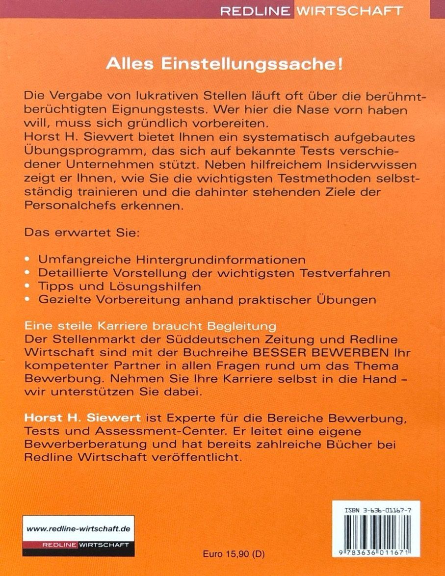 Libri: Siewert Horst H., Einstellungstests souverän meistern – Nuovo (secondo la descrizione) da Sarnen venduto da Livres 1