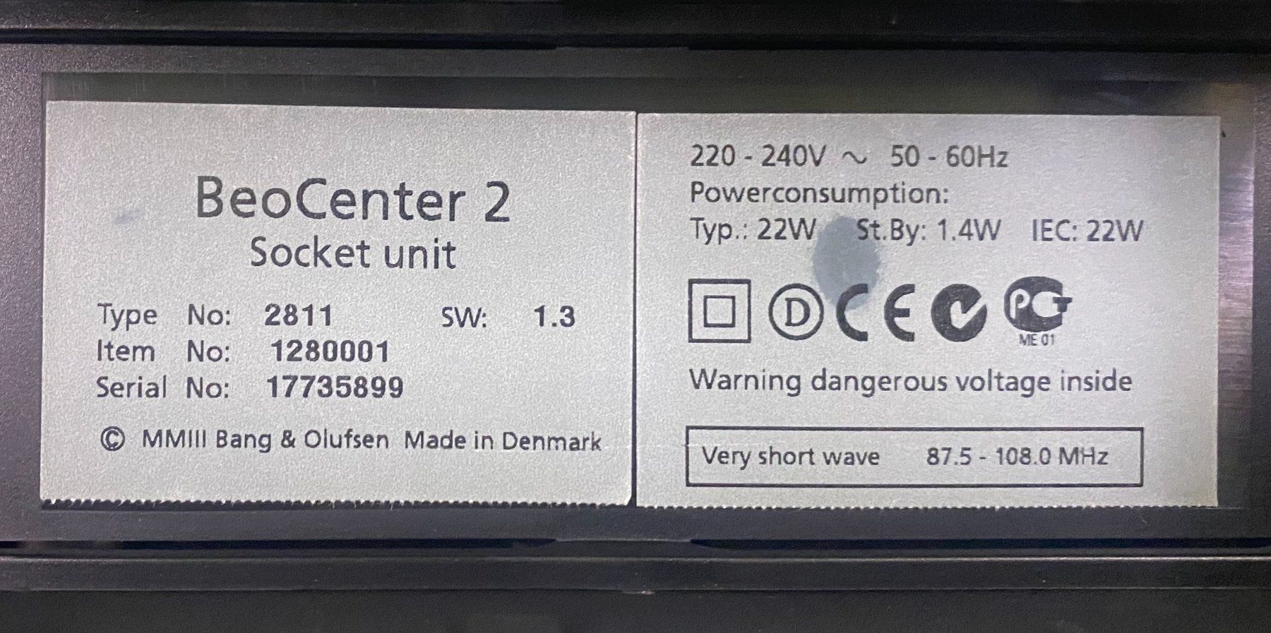 Bang & Olufsen Lettore multimediale & Streamer: Beocenter 2 Master & Socket Unit – Usato da Bex venduto da 1_style 3