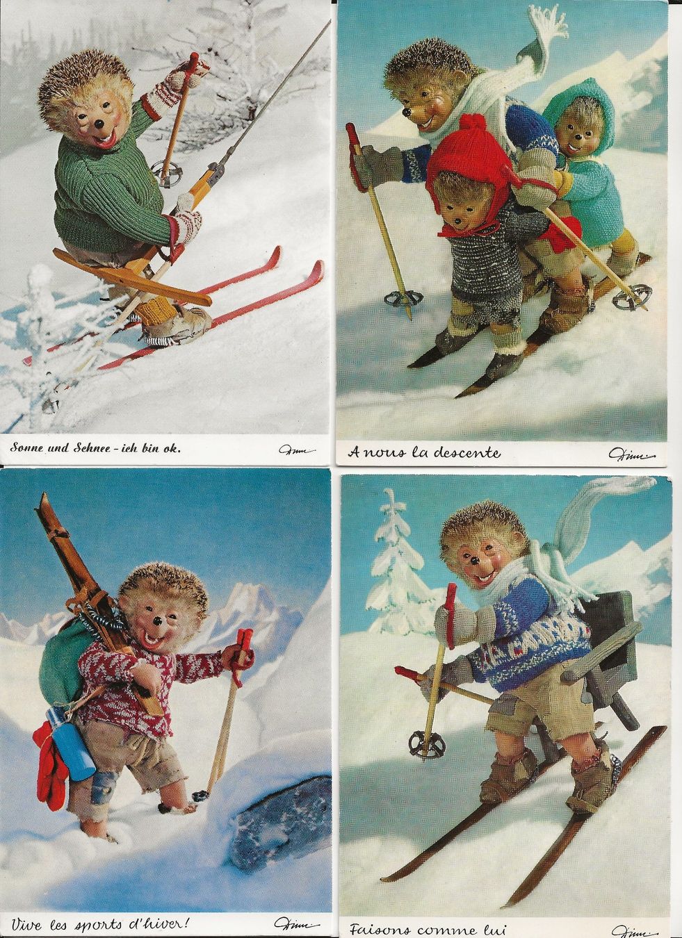 Cartoline postali: 4 AK Mecki im Winter – Usato da Greifensee venduto da 315WDO