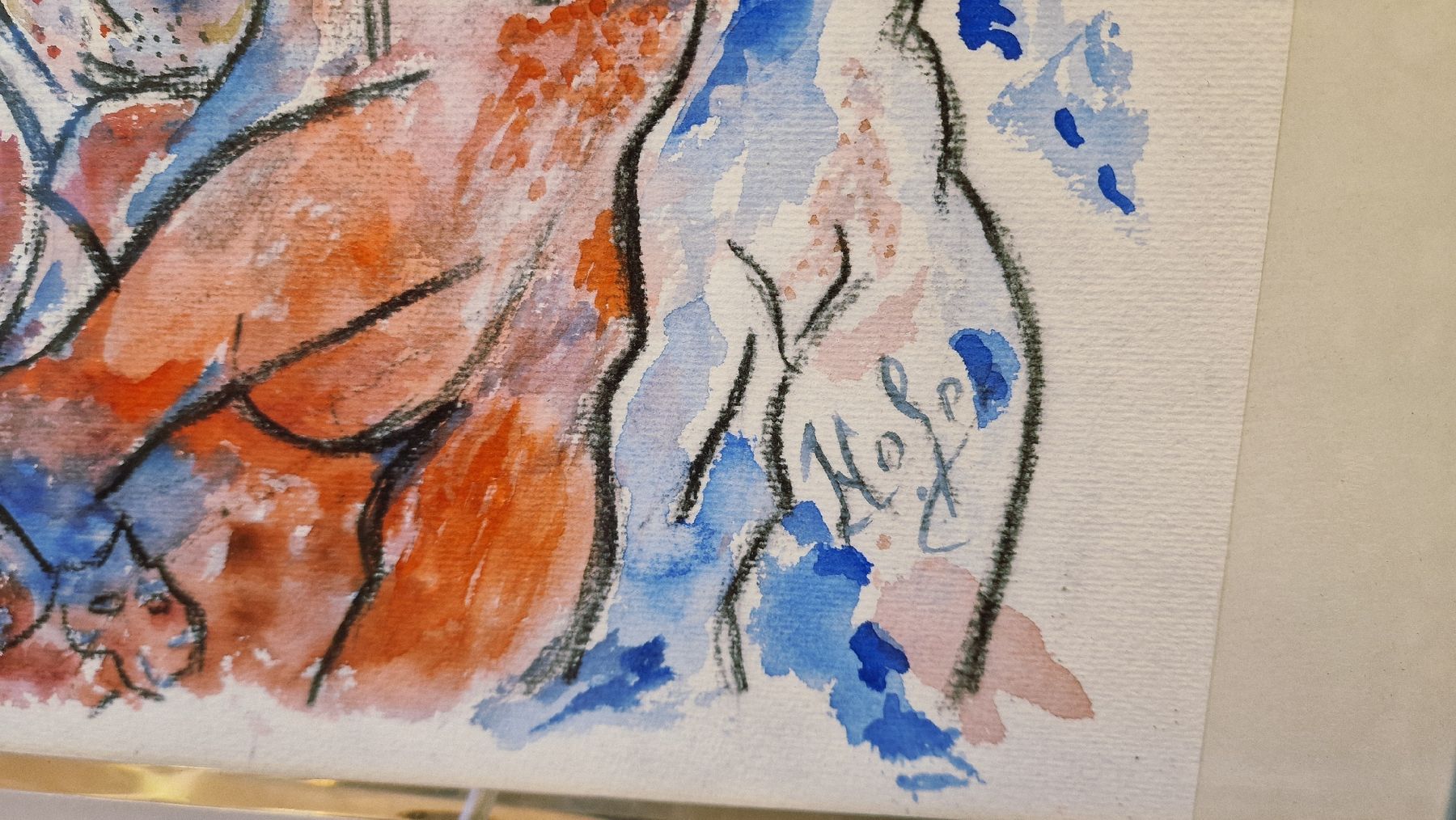 Gemälde: Original Aquarell-Abstrakt, signiert – Gebraucht aus BERN von Intarsia 2