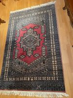 Tapis oriental noué main  185×120 cm, rouge et noir