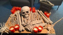 HALLOWEEN Skelett Knochen Anatomie Schädel Gruselspass Party
