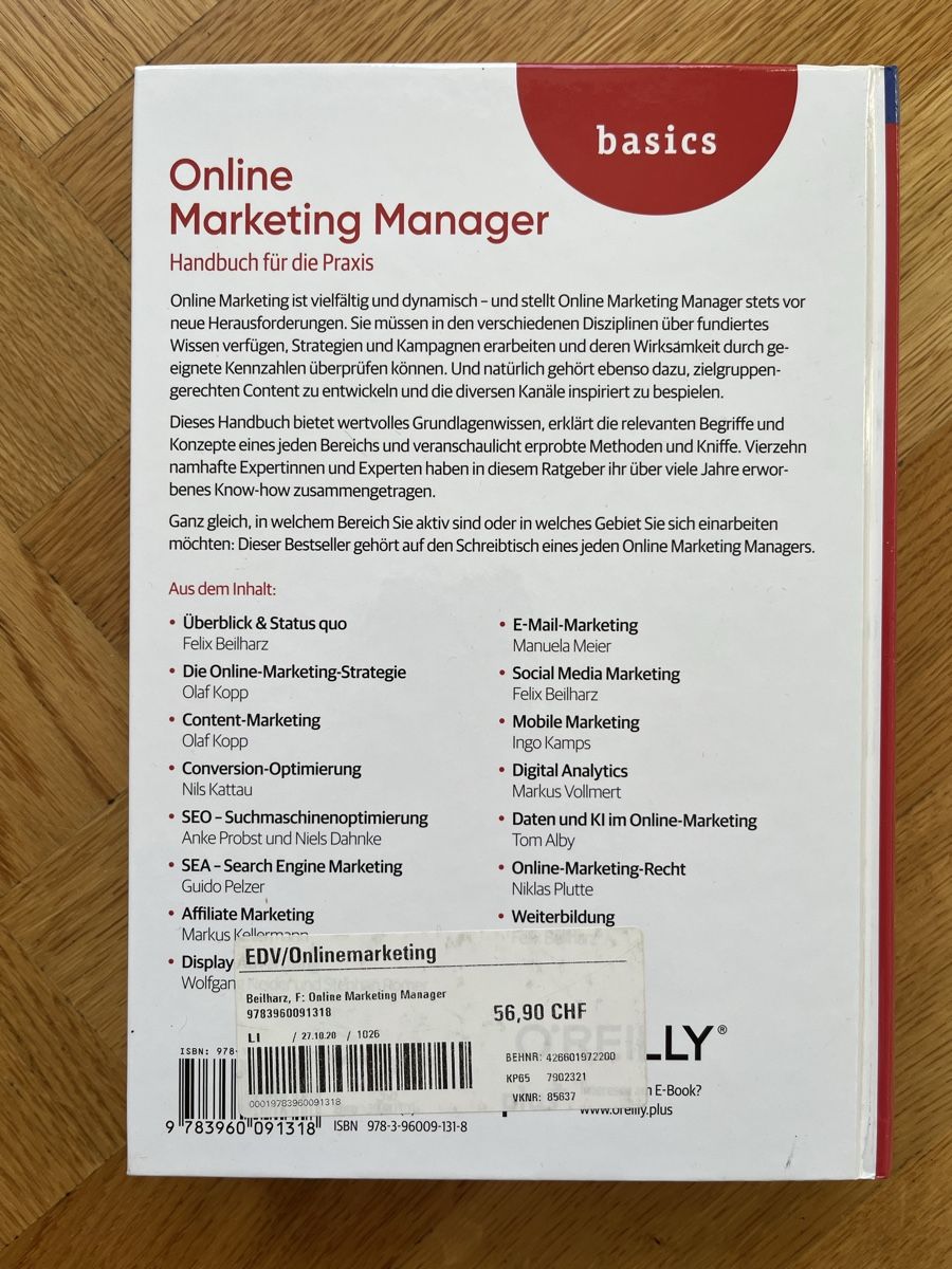 Libri: Online Marketing Manager Buch – Usato da Basel venduto da han_wfg7 2