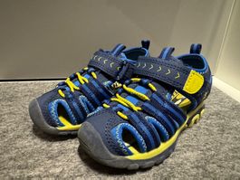 Junge Badeschuhe Sandalen Gr. 24 blau/gelb Gut erhalten