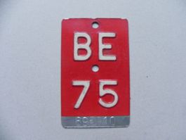 Velonummer Velo Rad BE 75 weiss Bern 1975 Nummer Geschenk