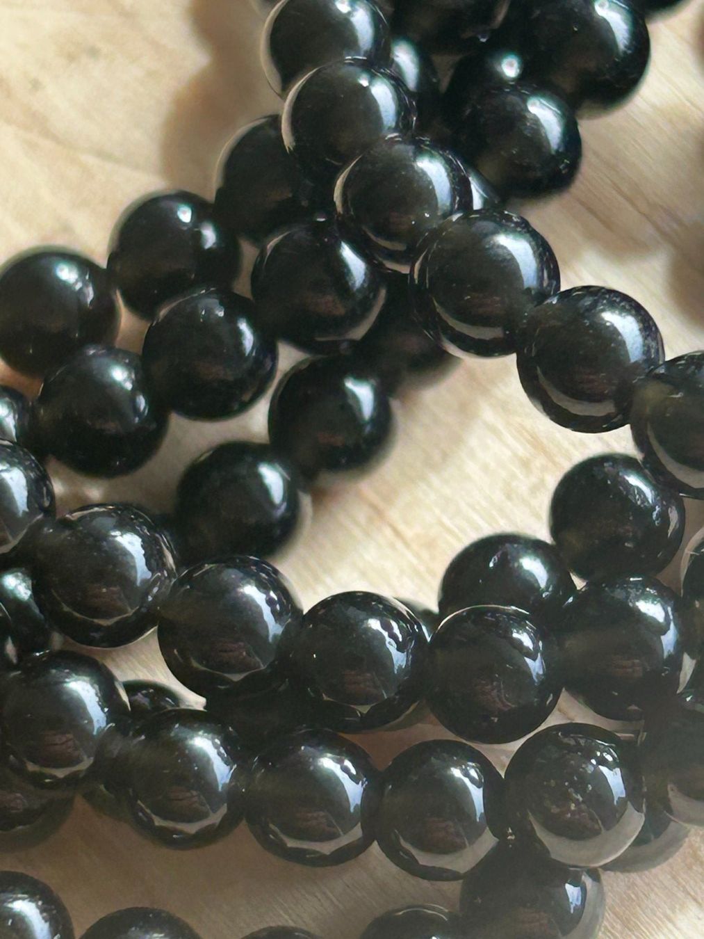 Pietre preziose: Strang echte Obsidian beads 4 mm – Nuovo e nell'imballaggio originale da Niederrohrdorf venduto da Ytobi