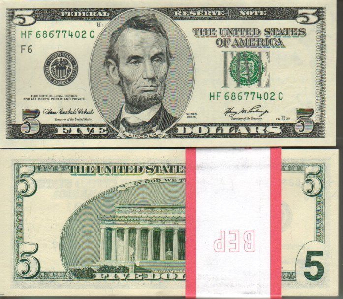 Banconote: 5 Dollar 2006  unz bankfrisch – Nuovo e nell'imballaggio originale da Gelterkinden venduto da Cakir