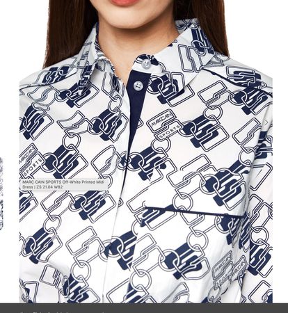 MARC CAIN SPORTS Off-White Printed Midi Dress Gr 38