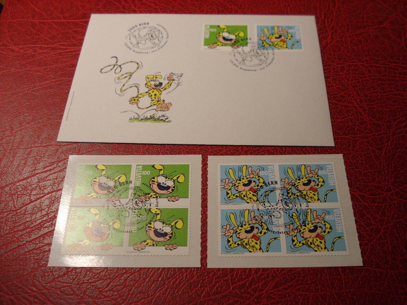 Alle Briefmarken: Satz Comic, 2015, FDC + Lose 4erblock ET-o – Gebraucht aus Niederwil AG von morostahu 1