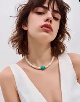 Turquoise & Pukka Shell Necklace - Gold Plated Silver