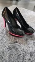 Catwalk Lack Pumps Schwarz/Pink Gr. 38 - Hingucker!
