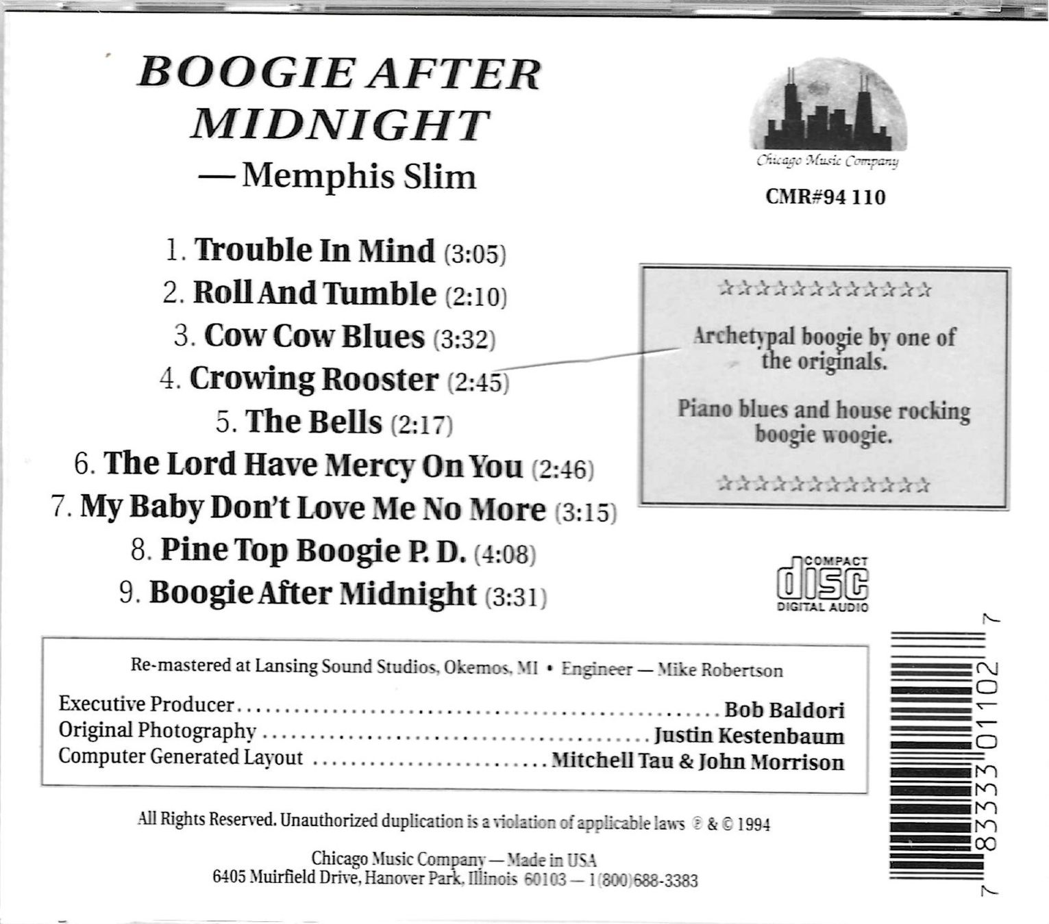CDs: Memphis Slim - Boogie After Midnight – Gebraucht aus Savagnier von Ne2065 1
