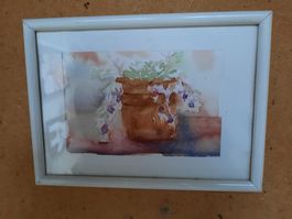 Aquarell Blümlein floral Original Malerei Kunst