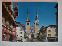 Luzern Hofkirche Ansichtskarte, Top Zustand, Rarität!