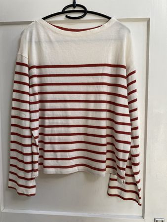 s’Oliver Pullover Langarmshirt gestreift weiss rot Baumwolle