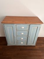 antike Holz-Kommode blau